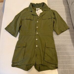 Zara Khaki Button-Up Shirt